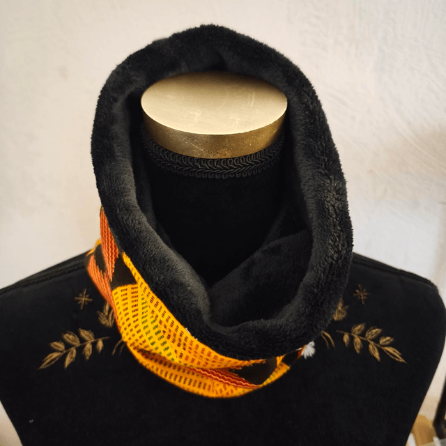 Snood orange noir 