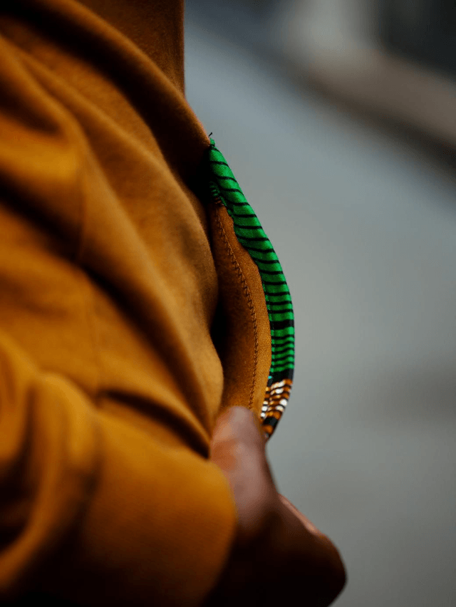 Sweat  capuche camel wax vert